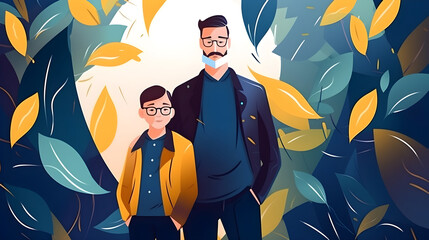 Fathers Day concept with father and his teen child