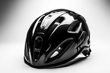 Naklejka premium cycle helmet isolated on black created with Generative AI technology