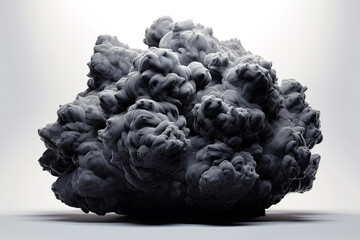 Naklejka premium black smoke isolated on white created with Generative AI technology