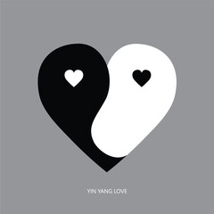 ying, yang heart icon illustration