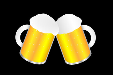 乾杯。ビールジョッキに入ったビール。 © lastpresent