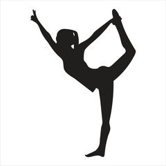 Fitness workout. A woman  Did cardio exercises.Silhouetes illustration