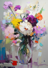 Flower color oil paint