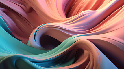 Fluid swirl vivid design element, abstract 3d shape creative colorful gradient background. Generative AI.