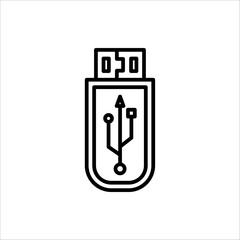 USB icon. Flash Drive icon. flash disk icon for design and web. isolated on white background.