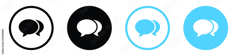 Leinwandbilder Chat message icon set. Two chat speech bubble icon. Communication icons - Conversation, chatting, talk message Bubble chat dialog box icon. Vector illustration