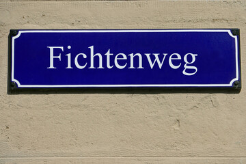 Emailleschild Fichtenweg