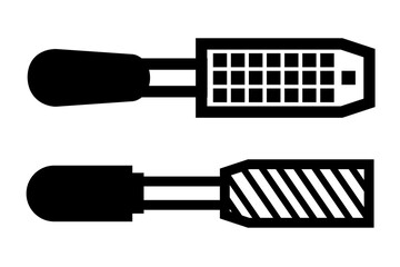 chisel, simple set vector icon, silhouette and outline