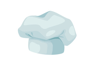 Concept Bakery hat kitchen cook. This illustration features a flat, vector, cartoon-style design of a bakery cook hat on a white background. Vector illustration.