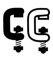 brush, simple set vector icon, silhouette and outline