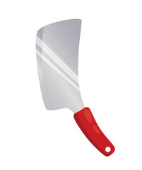 Concept Grill barbecue knife. This illustration is a flat, vector image depicting a cartoon-style kitchen knife commonly used for barbecuing. Vector illustration.