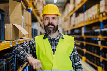 Portrait of a warehouse worker or supervisor.
