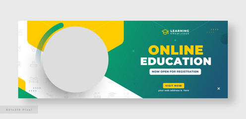 Online education social media facebook cover or web banner