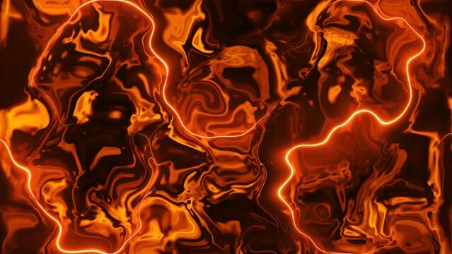 Bright neon glowing fire flames background loop animation 4K footage
