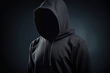 Naklejka na ściany i meble hoodie on dark background created with Generative AI technology