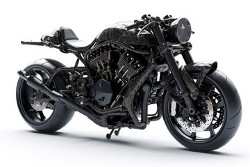 motorcycle isolated on white created with Generative AI technology