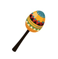 Concept Welcome to Mexico maracas. This illustration is a flat, vector design depicting a pair of colorful maracas against a white background. Vector illustration.