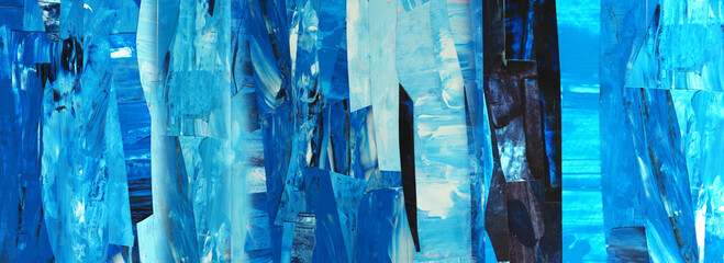 Hand draw digital painting abstract art panorama background colors texture design illustration..