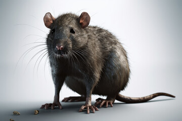 rat on a white background created with Generative AI technology