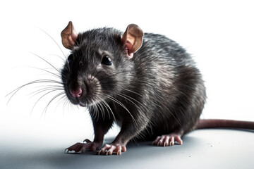 rat on a white background created with Generative AI technology
