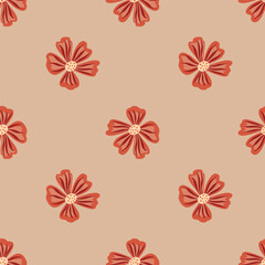 Chamomile flower seamless pattern in simple style. Abstract floral endless background.