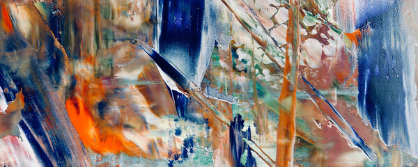 Colorful abstract background wallpaper. Modern motif visual art. Mixtures of oil paint. Trendy hand painting canvas. Wall decor and Wall art prints Idea. 3D Texture. Art object	