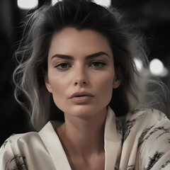 Young and Beautiful Model Embodying Success, Independence and Confidence for Fashion Magazine