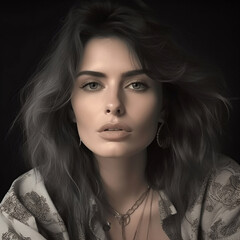 Young and Beautiful Model Embodying Success, Independence and Confidence for Fashion Magazine