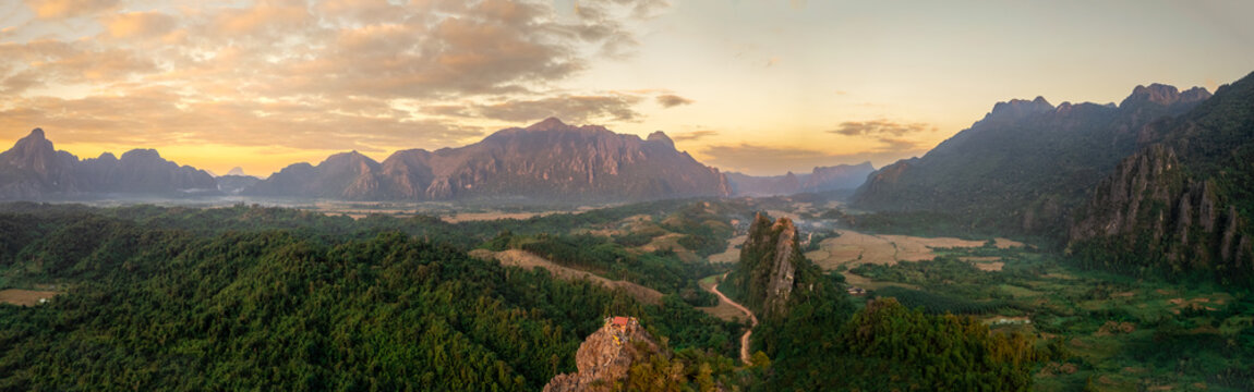 View of Nam Xay Viewpoint at lao in the morning