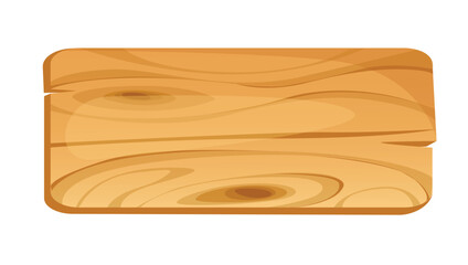 Concept Wood and carpentry. The cartoon-style wooden board in this illustration features a playful and whimsical design. Vector illustration.