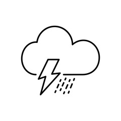 Single weather icon - Cloud with Rain and Lightning