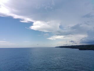 Aerial view of ships in the clear blue sea