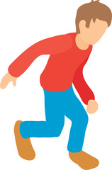 Walking man icon isometric vector. Faceless young person in casual clothes icon. Guy, human, person, character