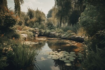 Fantastic pond. Generative AI