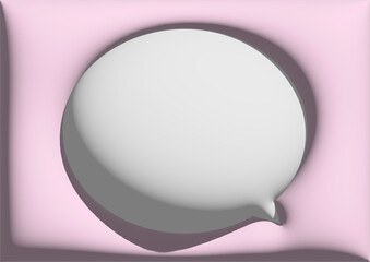 3DCGのぷっくりした丸いふきだし背景素材（ピンク）