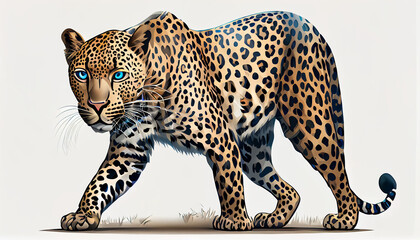 Cartoon image of  leopard  Ai generated image - obrazy, fototapety, plakaty