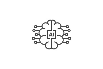 Artificial intelligence AI icon vector design