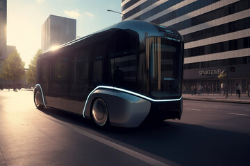 Future of urban autonomus mobility, AV city bus, AV, Public transportation (Generative AI)