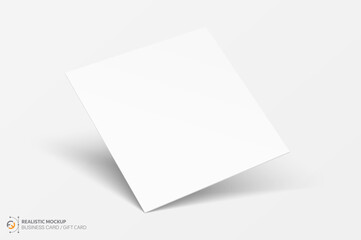 Mockup realistic square business card / gift card. Realistic blank business card with shadow for your design. Vector illustration EPS 10	
