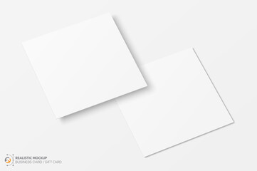 Mockup realistic square business card / gift card. Realistic blank business card with shadow for your design. Vector illustration EPS 10	
