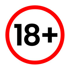 18 plus icon symbol template transparent design