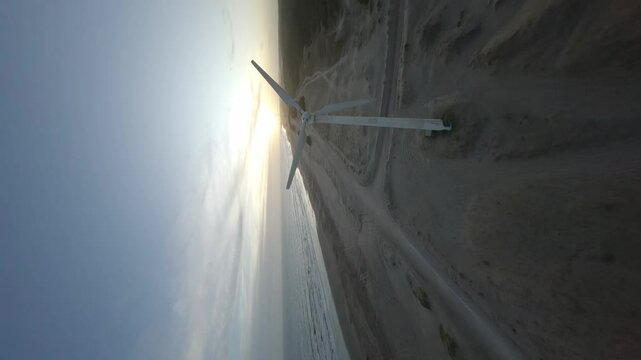wind turbine on the beach