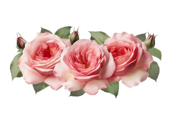 Pink Roses on a Transparent Background