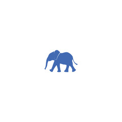 Elegant blue baby elephant logo design for symbol, vector, design, animal, illustration, character, icon, emblem, logo, elephant, baby, mammoth, blue, elegant, design, stick, simple, cartoon, zoo, art