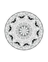 Mandala for adult or children's coloring book	