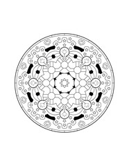 Mandala for adult or children's coloring book	