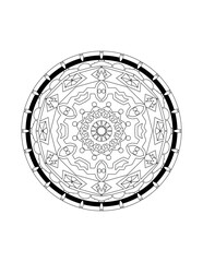 Mandala for adult or children's coloring book	