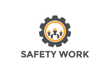 safety work, worker care logo construction service design vector template 