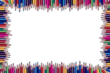 Color pencils isolated on transparent background | Colored pencil long wavy border | Back to school...