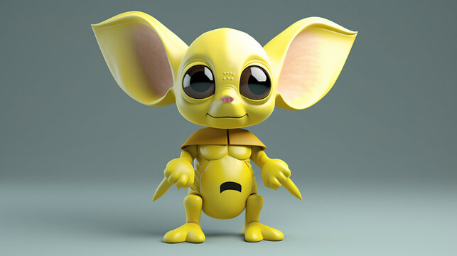 3d rendered illustration of a cartoon android